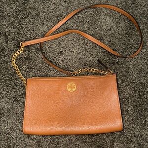Tory Burch Tan Crossbody Bag Structured Design